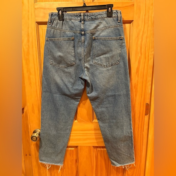 ASOS Design only Emily high waist straight leg frayed ends waist 32 - Picture 2 of 7